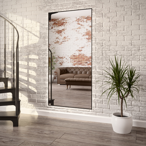 Oglindă dreptunghiulară cu ramă neagră minimalistă - 1201 - culoarea ramei la alegere