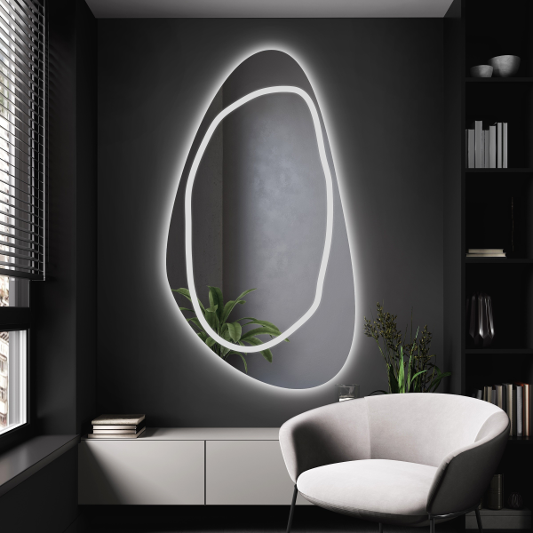 Oglindă de formă neregulată cu iluminare - SYDERYT LED III