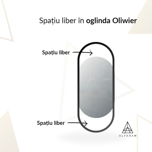 Oglindă ovală cu ramă din mdf negru mat - OLIWIER - culoarea ramei la alegere