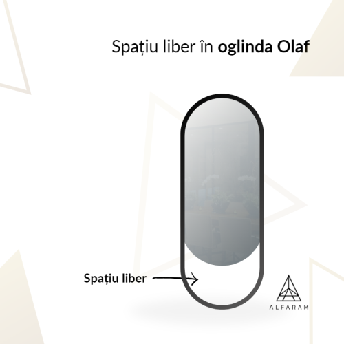 Oglindă ovală cu ramă neagră mată din mdf - OLAF - culoarea ramei la alegere