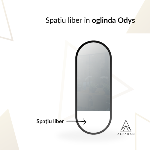 Oglindă ovală cu ramă neagră mată din mdf - ODYS - culoarea ramei la alegere