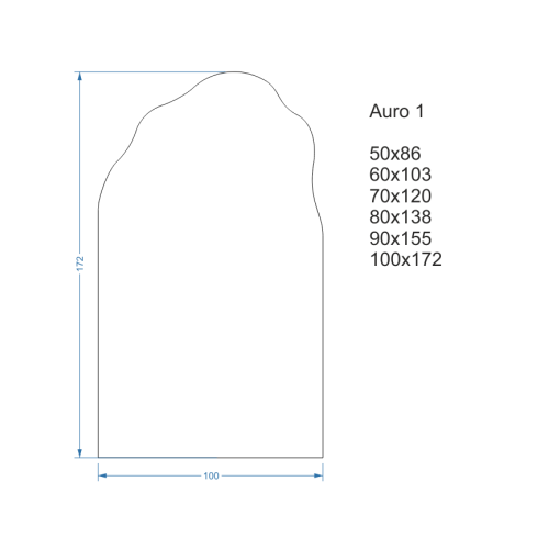 Oglindă semiovală cu formă organică în ramă cu iluminare - AURO ÎN CADRU LED 1