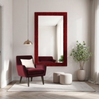 Oglindă Glamour cu ramă burgund lucioasă - 8002006