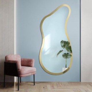 Oglindă neregulată cu ramă lucioasă aurie – ANGELIT II SHINE