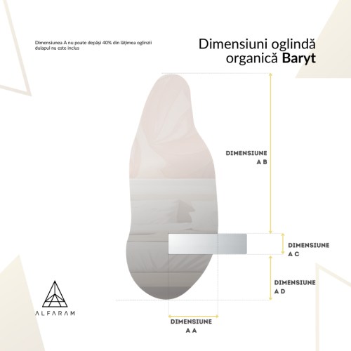 Oglindă de formă neregulată cu decupaj pentru dulap cu iluminare - BARYT LED