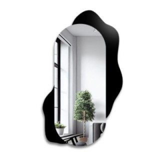 Oglindă decorativă ovală pe pată neagră - KLEKS
