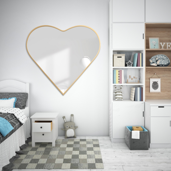 Oglindă în ramă MDF - HEART - culoarea ramei la alegere