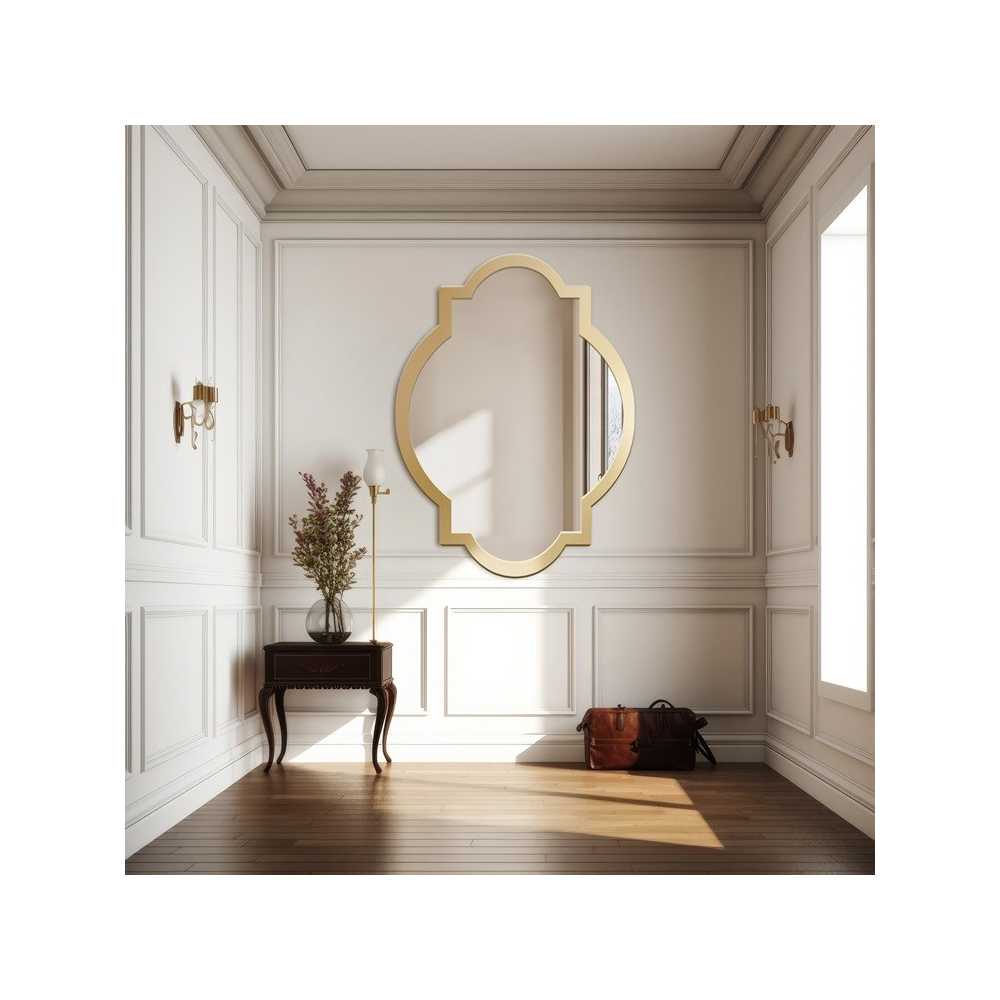 Oglindă de perete în stil retro, cu ramă - CHARM