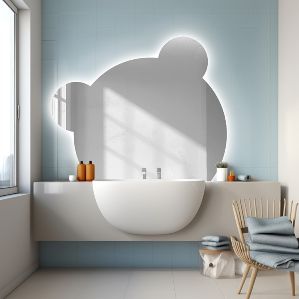 Oglindă pentru baia copiilor cu iluminare – PANDA LED