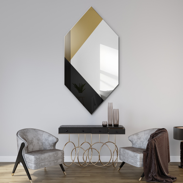 Oglindă decorativă exclusivistă în negru și auriu - MADAM