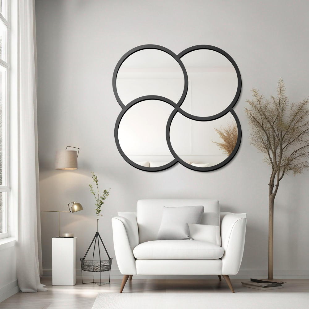 Oglindă decorativă cu ramă neagră din MDF - MIRO - culoarea ramei la alegere