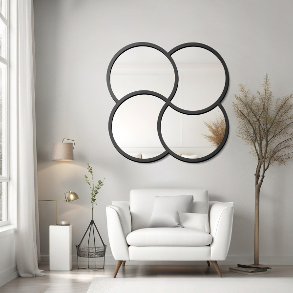 Oglindă decorativă cu ramă neagră din MDF - MIRO - culoarea ramei la alegere