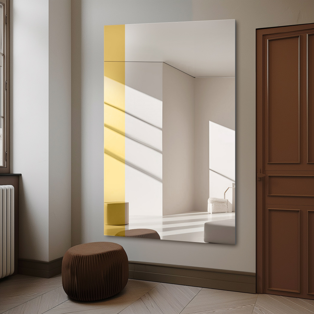 Oglindă decorativă mare cu bandă aurie strălucitoare - MORGAN