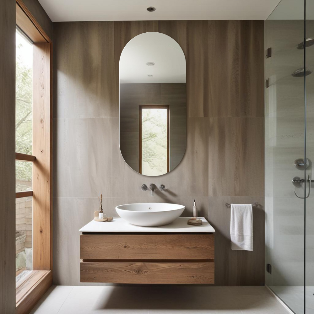 Oglindă ovală pentru baie - NIKO