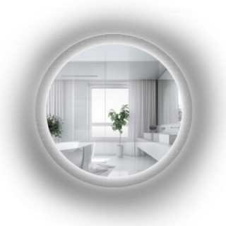 Oglindă rotundă pe sticlă ornamentală Master Flex cu iluminare - LUXORA FROSTED LED