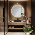 Oglindă rotundă pe sticlă ornamentală Master Flex cu iluminare - LUXORA FROSTED LED