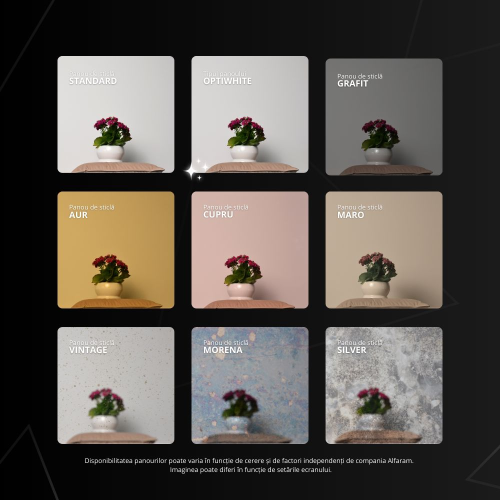 Oglindă ovală cu panou decorativ de culoare auriu-cupru și lacobel negru - RIO