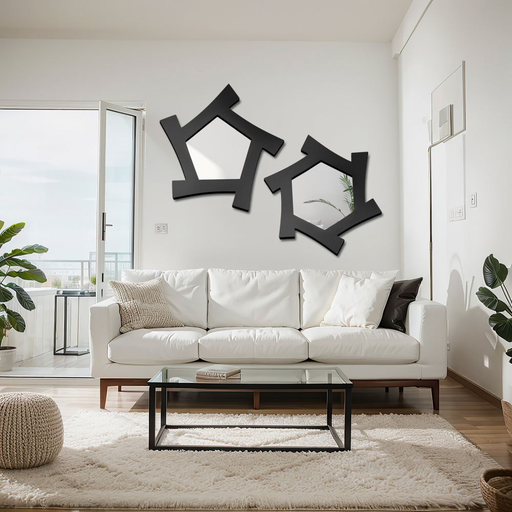 Set de oglinzi decorative cu ramă din MDF - SENS - culoarea ramei la alegere