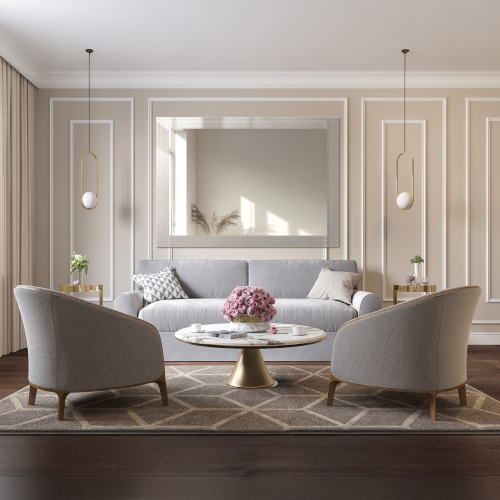 Oglindă decorativă dreptunghiulară pe sticlă ornamentală Master Flex - LUXORA ETERION