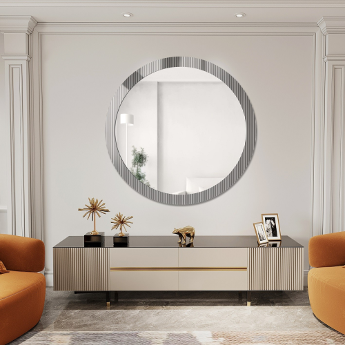 Oglindă decorativă rotundă pe sticlă ornamentală Visiosun Classic - LUXORA GLIMMER