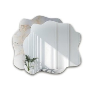 Oglindă neregulată pe marmură alb-auriu – MARBLE BIALORO