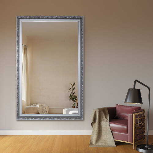 Oglindă în ramă argintie ornamentată - 8001001