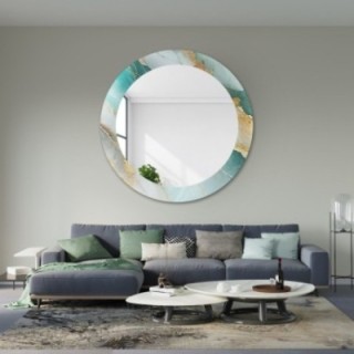 Oglindă rotundă pe marmură verde – MARBLE BOSCARO