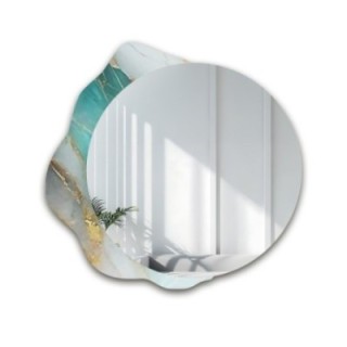 Oglindă rotundă pe marmură verde neregulată – MARBLE FERRO