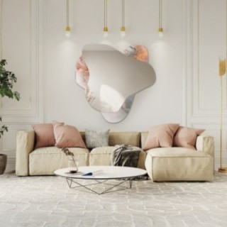 Oglindă neregulată pe marmură roz – MARBLE FIORATO