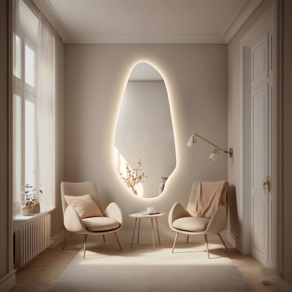 Oglindă organică cu iluminare pentru masa de toaletă - JASPIS LED