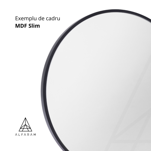 Set de oglinzi rotunde cu ramă neagră din MDF SLIM - OTYLIA SET - culoarea ramei la alegere