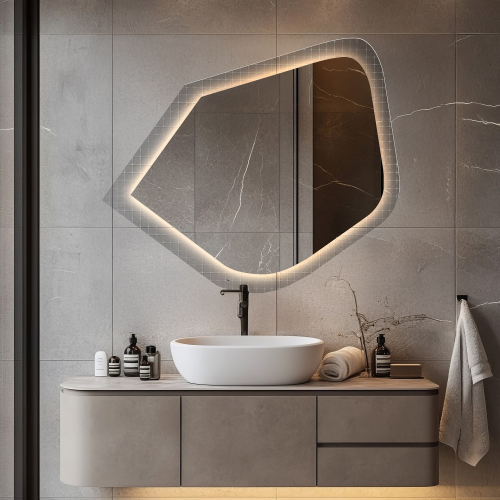 Oglindă pe sticlă ornamentală Master Flex cu iluminare - LUXORA PRISTAL LED