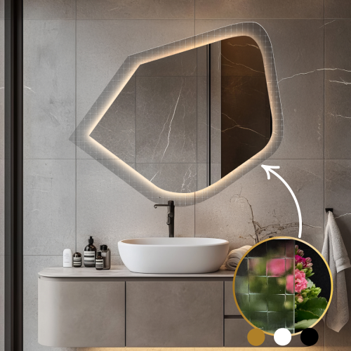 Oglindă pe sticlă ornamentală Master Flex cu iluminare - LUXORA PRISTAL LED