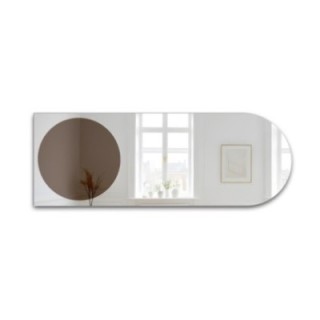 Oglindă semiovală cu placă rotundă maro – MOCHA CARAMEL