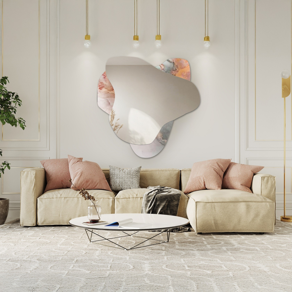 Oglindă neregulată pe marmură roz – MARBLE FIORATO Oglindă neregulată pe marmură roz – MARBLE FIORATO