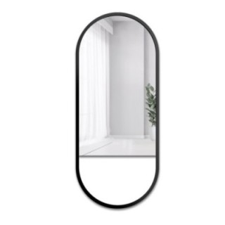 Oglindă ovală cu ramă neagră mată din mdf - ODYS - culoarea ramei la alegere