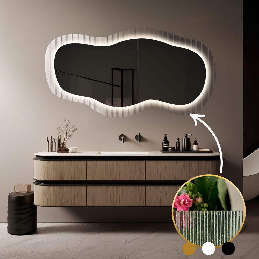 Oglindă pe sticlă ornamentală Estriado cu iluminare - LUXORA GLASORI LED