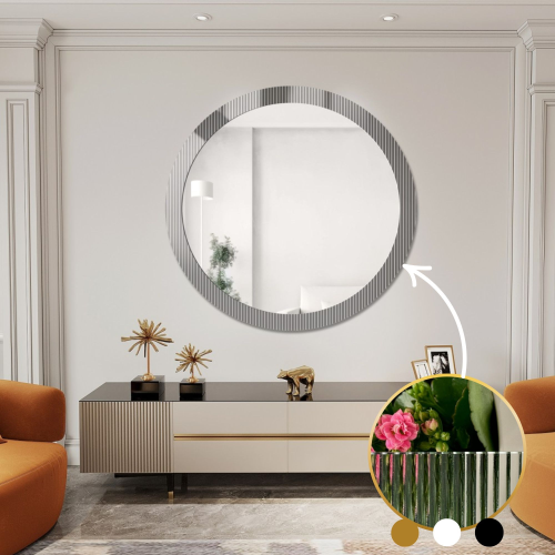 Oglindă decorativă rotundă pe sticlă ornamentală Visiosun Classic - LUXORA GLIMMER