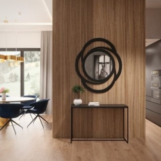 Oglindă decorativă pentru măsuță de toaletă cu ramă din mdf - ARIA - culoarea ramei la alegere