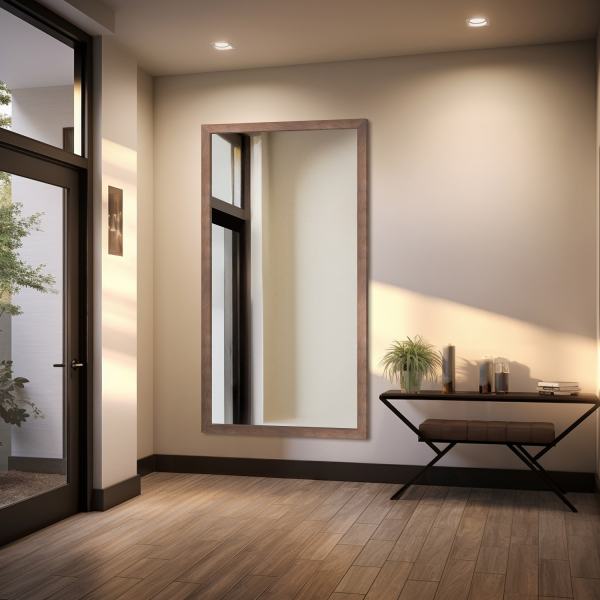 Oglindă cu ramă din lemn maro – 4505001