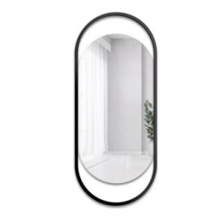 Oglindă ovală cu ramă din mdf negru mat - OLIWIER - culoarea ramei la alegere
