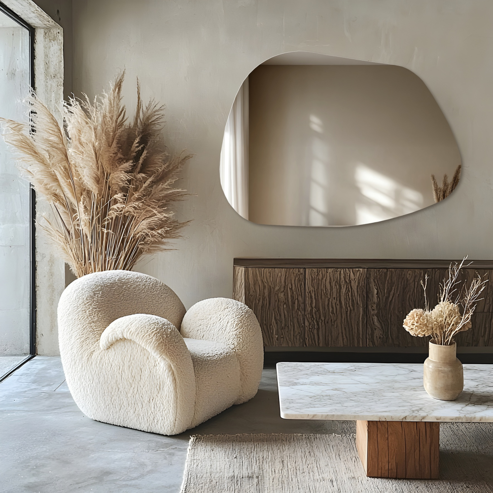 Oglindă decorativă cu formă organică - BAZALT