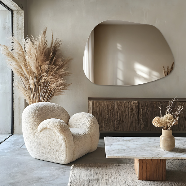 Oglindă decorativă cu formă organică - BAZALT