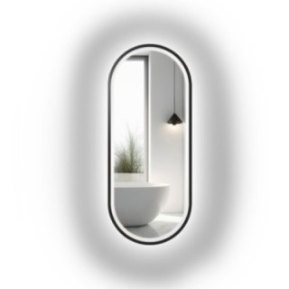 Oglindă ovală în ramă de mdf cu iluminare - OSKAR LED II