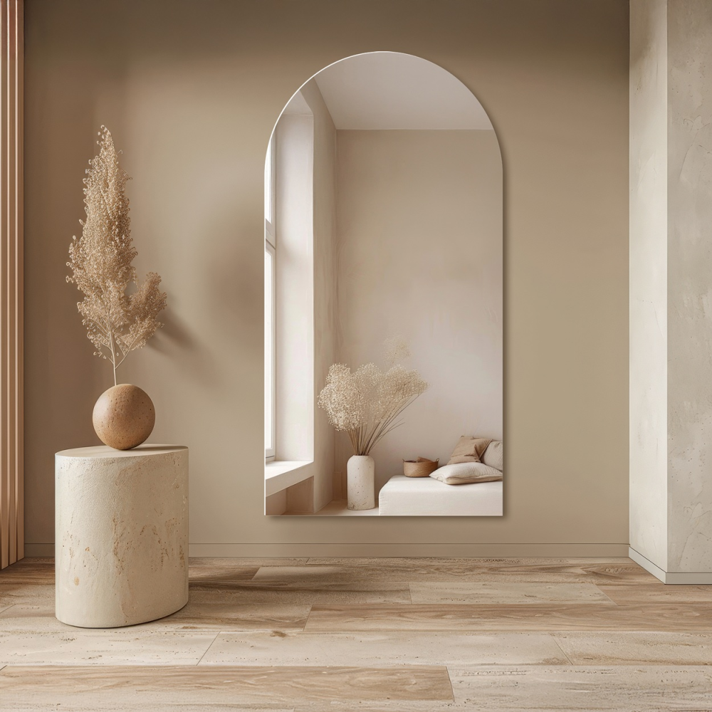 Oglindă de baie semi-ovală - FRANK