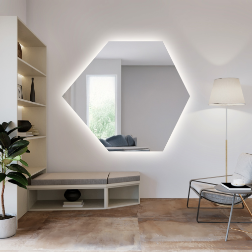 Oglindă de formă geometrică cu iluminare – GEOME LED