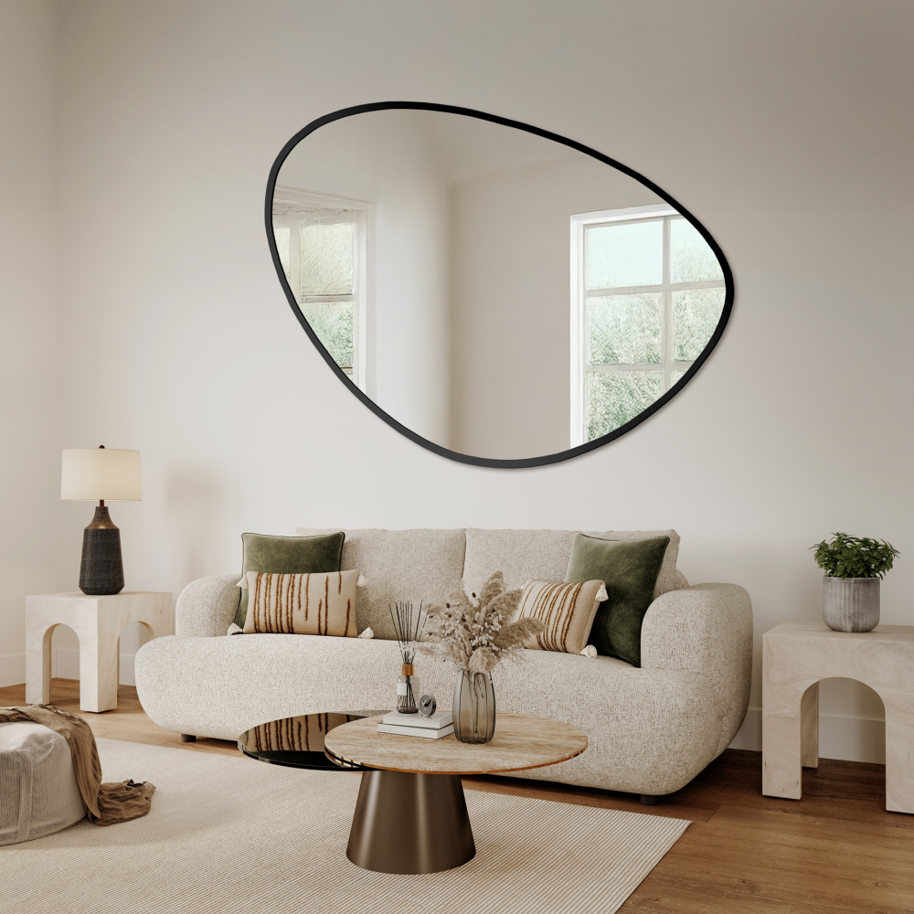 Oglindă de formă neregulată într-o ramă - OBSYDIAN ÎN CADRU