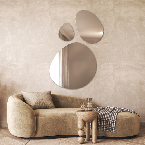 Set de trei oglinzi decorative cu o formă organică - OPALIT