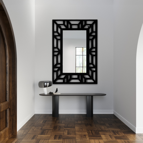 Oglindă în ramă decorativă din MDF traforat - ROZEL - culoarea ramei la alegere