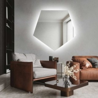 Oglindă de formă geometrică cu iluminare – PENTA LED